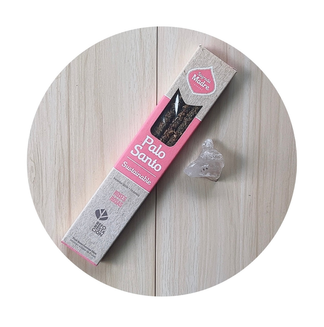 CAJA DE INCIENSO CON CUARZO ROSADO