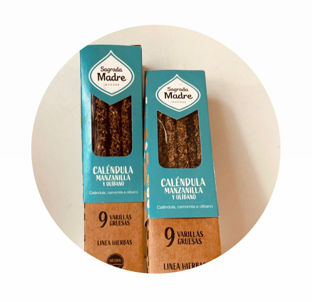 Sahumerios de Calendula, manzanilla y olíbano Sagrada Madre
